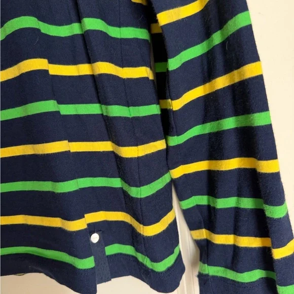 Ralph Lauren active M Navy Shirt with Green and Yellow Stripes casual travel - Picture 7 of 9